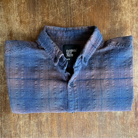 Textured Flannel Shirt Purple Size M - Picture 4 of 7